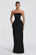 ISABELLA | Elegantes trägerloses Maxi Kleid – Schwarz