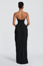 ISABELLA | Elegantes trägerloses Maxi Kleid – Schwarz