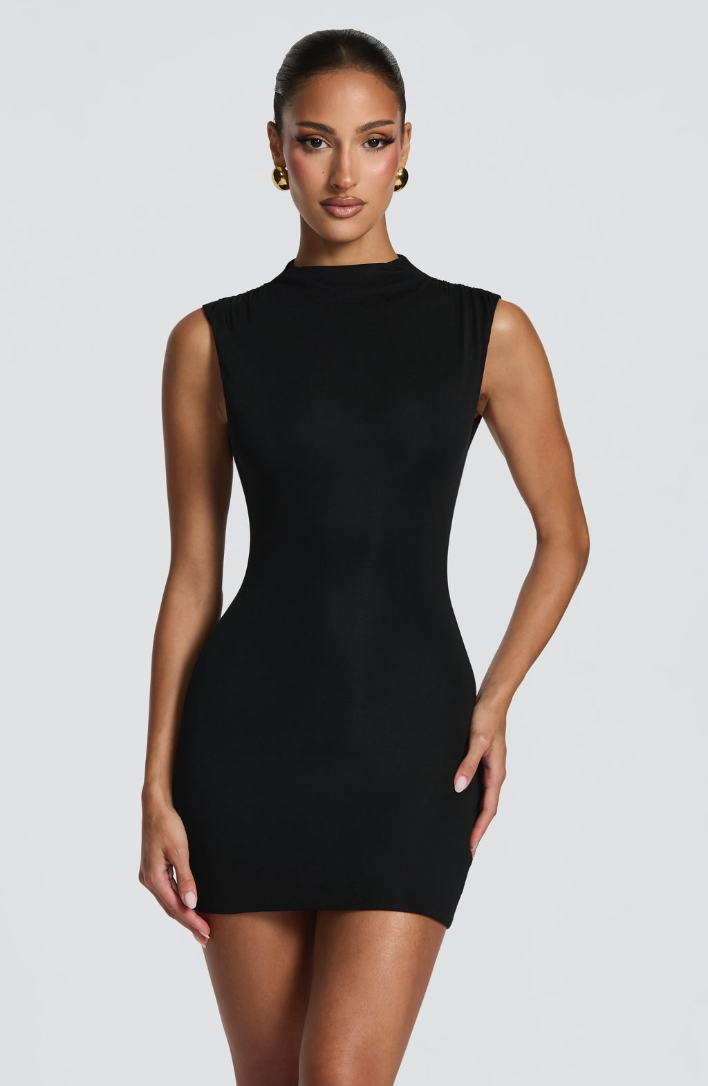 AMÉLIE | Elegantes Mini Kleid mit Korsagen-Detail – Schwarz