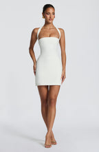 MADELEINE | Elegantes Mini Kleid mit abnehmbarem Halterneck – Ivory
