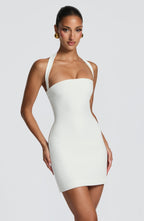 MADELEINE | Elegantes Mini Kleid mit abnehmbarem Halterneck – Ivory