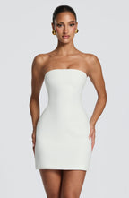 MADELEINE | Elegantes Mini Kleid mit abnehmbarem Halterneck – Ivory