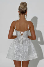ÉVELYNE | Elegantes Strass-Minikleid – Ivory