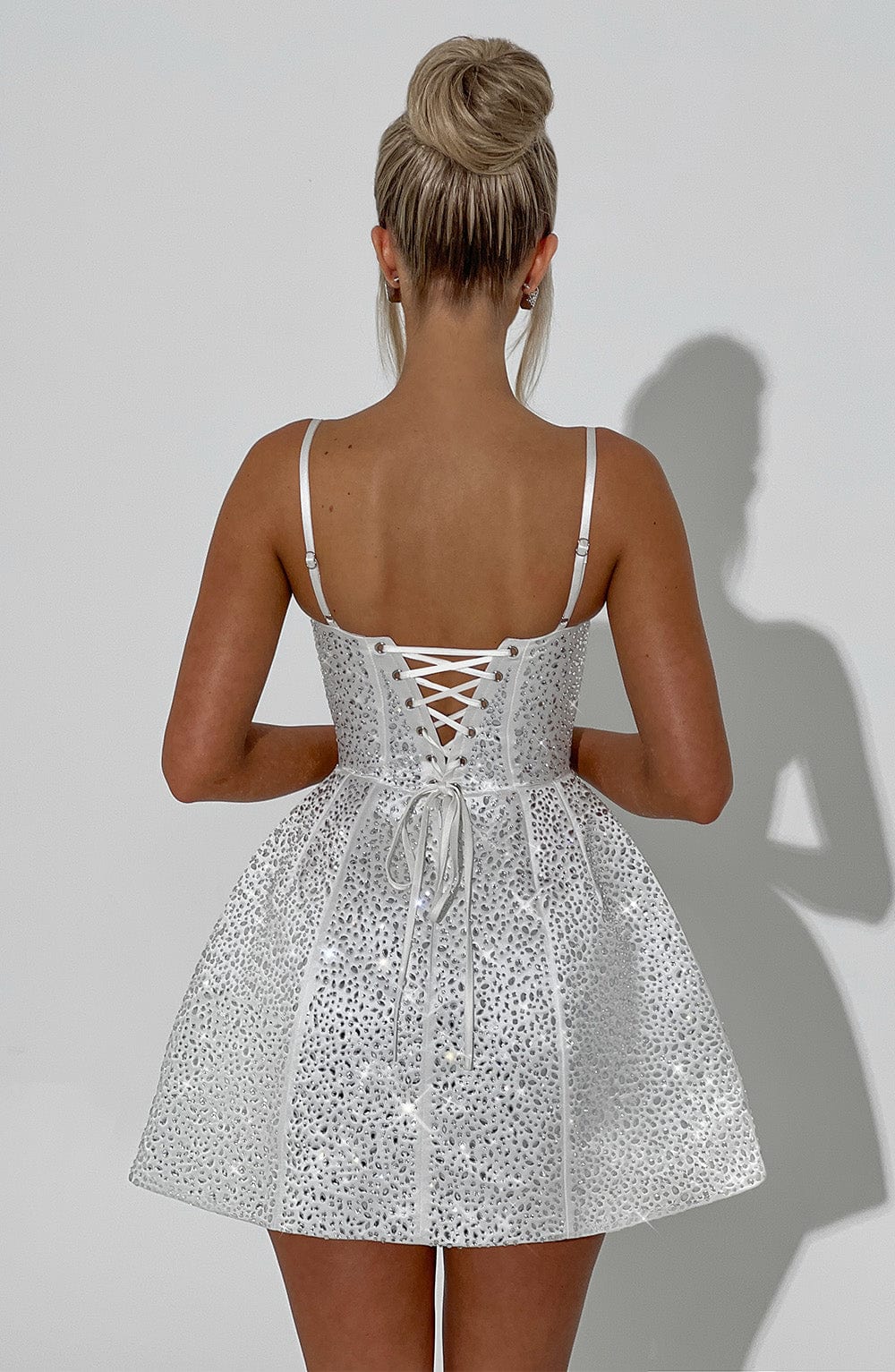 ÉVELYNE | Elegantes Strass-Minikleid – Ivory