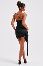 ISADORA | Elegantes Satin-Minikleid – Schwarz