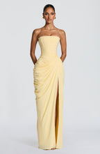 ELENA | Elegantes Chiffon-Maxikleid – Lemon