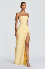 ELENA | Elegantes Chiffon-Maxikleid – Lemon
