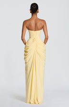 ELENA | Elegantes Chiffon-Maxikleid – Lemon