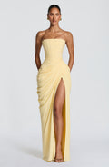 ELENA | Elegantes Chiffon-Maxikleid – Lemon