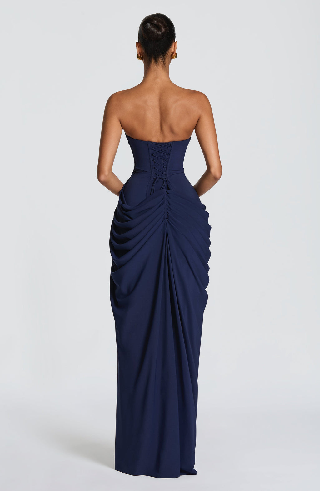 ADELINA| Elegantes Chiffon-Maxikleid – Marineblau