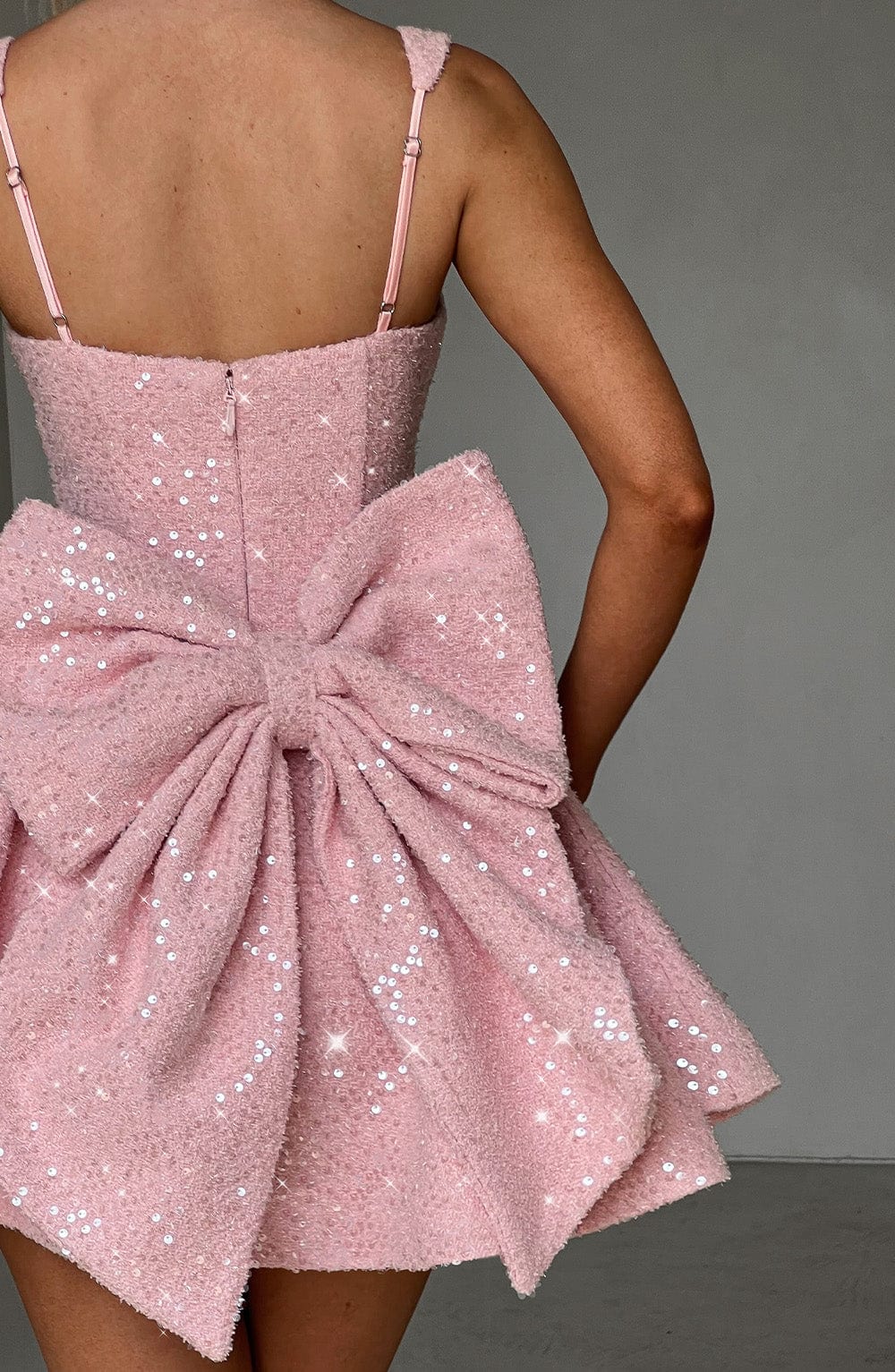 NOELLE| Elegantes Tweed Mini Kleid – Blush