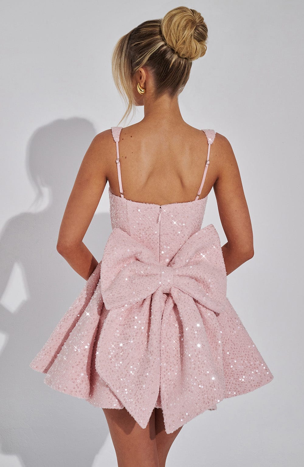 NOELLE| Elegantes Tweed Mini Kleid – Blush