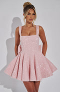 NOELLE| Elegantes Tweed Mini Kleid – Blush