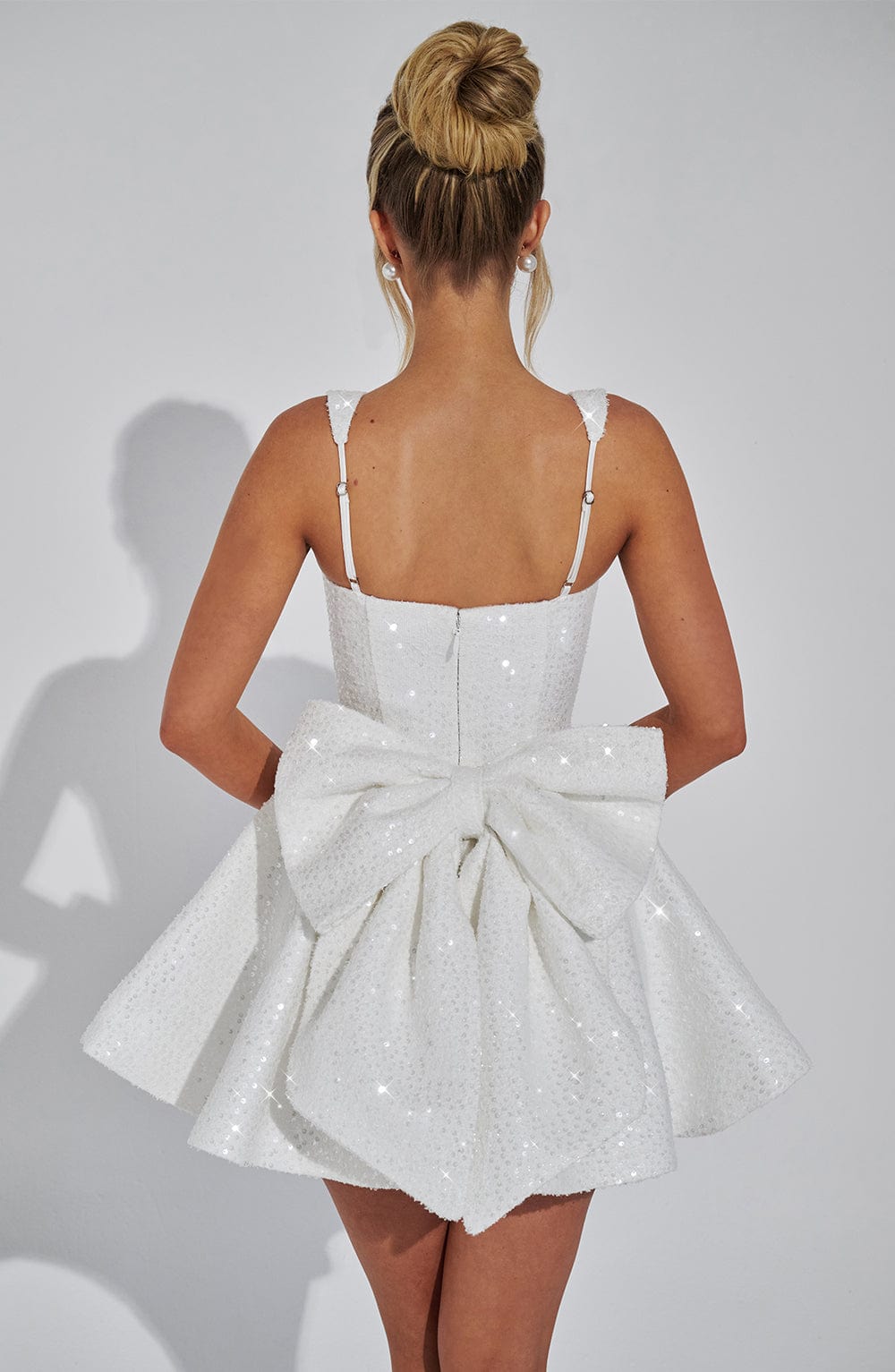 NOELLE | Elegantes Tweed Mini Kleid – Ivory