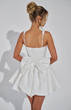 NOELLE | Elegantes Tweed Mini Kleid – Ivory