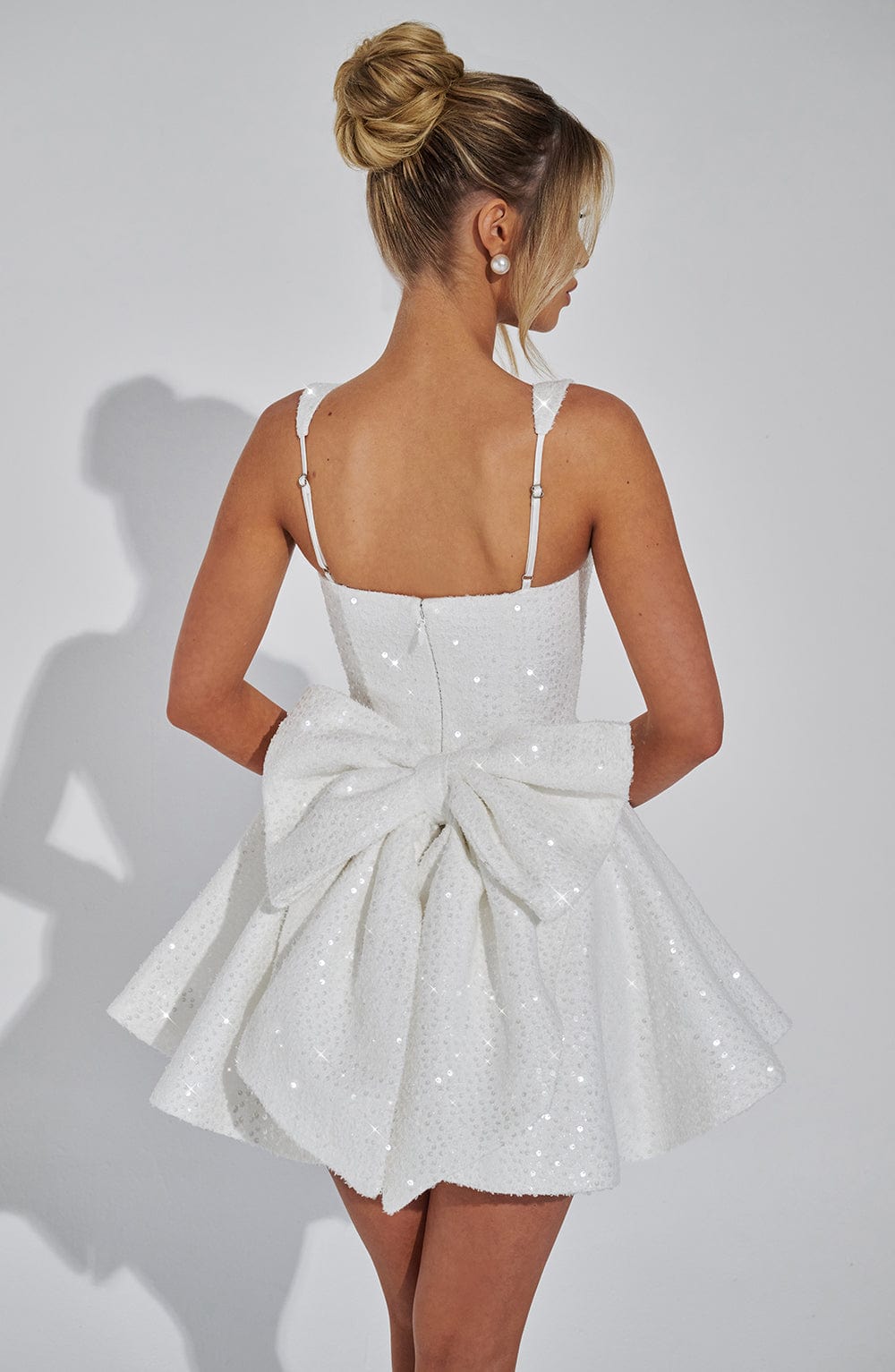 NOELLE | Elegantes Tweed Mini Kleid – Ivory