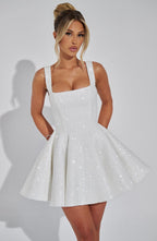 NOELLE | Elegantes Tweed Mini Kleid – Ivory