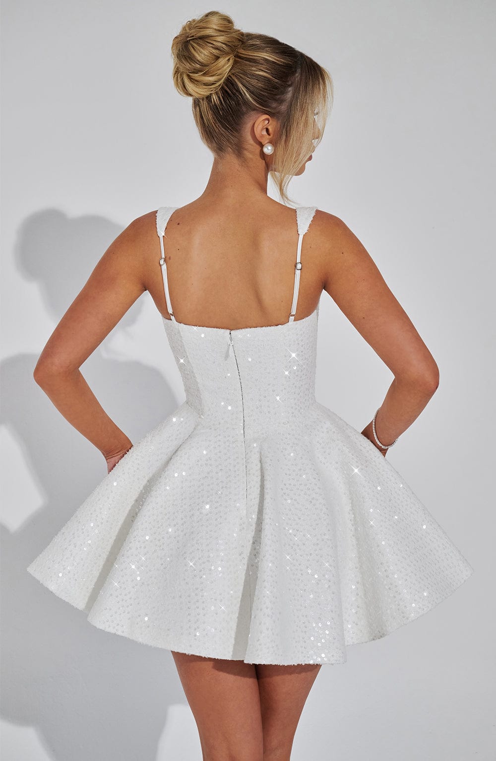 NOELLE | Elegantes Tweed Mini Kleid – Ivory