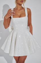 NOELLE | Elegantes Tweed Mini Kleid – Ivory