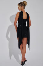 NOÉLINE | Elegantes Strass-Minikleid – Schwarz
