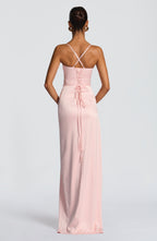 JULIETTE | Elegantes Satin-Maxikleid – Blush