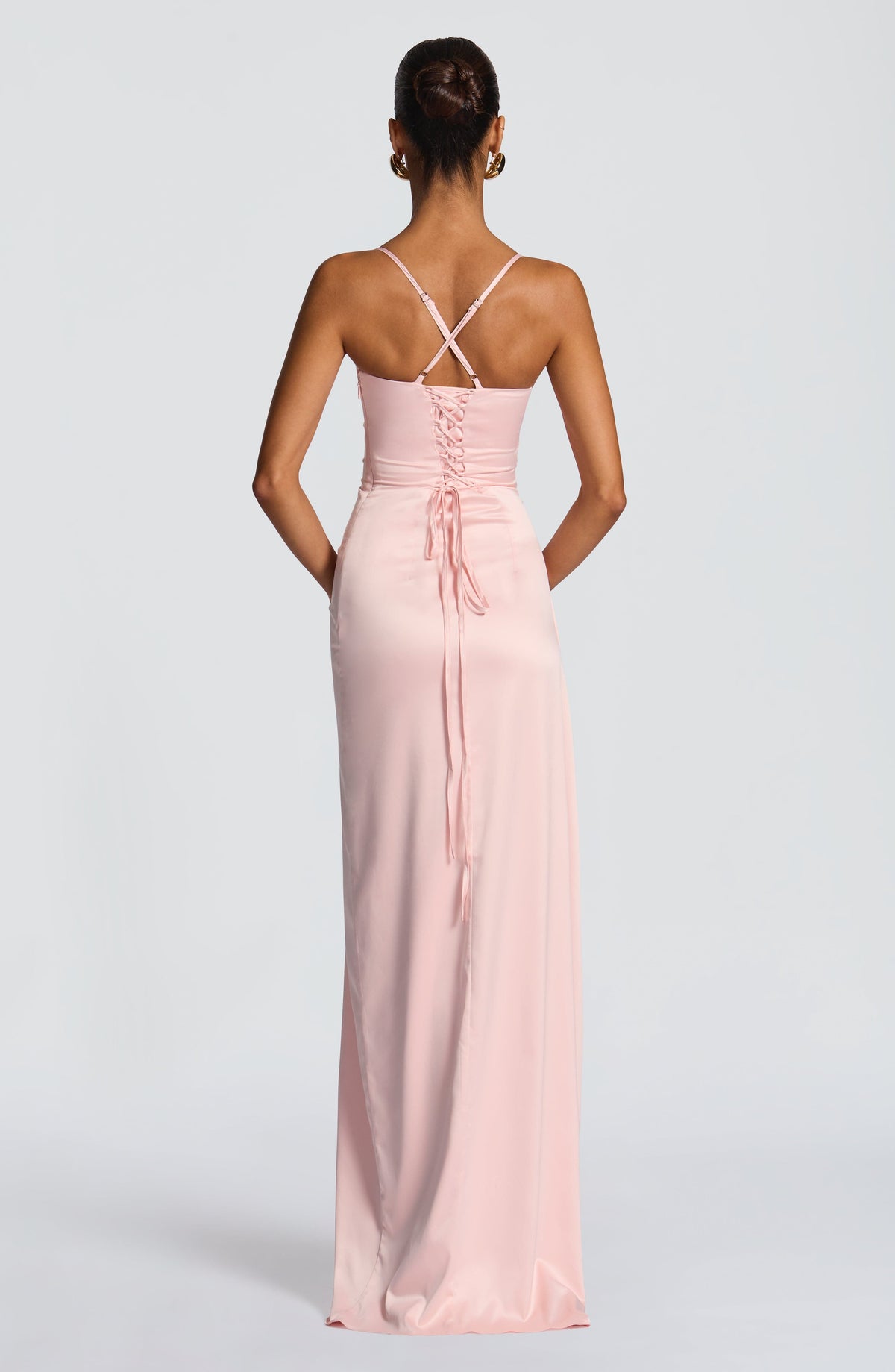 JULIETTE | Elegantes Satin-Maxikleid – Blush