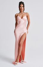 CÉLESTE | Elegantes Satin-Maxikleid – Blush