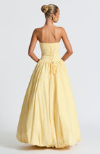 ÉLOÏSE | Elegantes Maxi Kleid mit Puffrock – Lemon