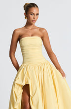 ÉLOÏSE | Elegantes Maxi Kleid mit Puffrock – Lemon