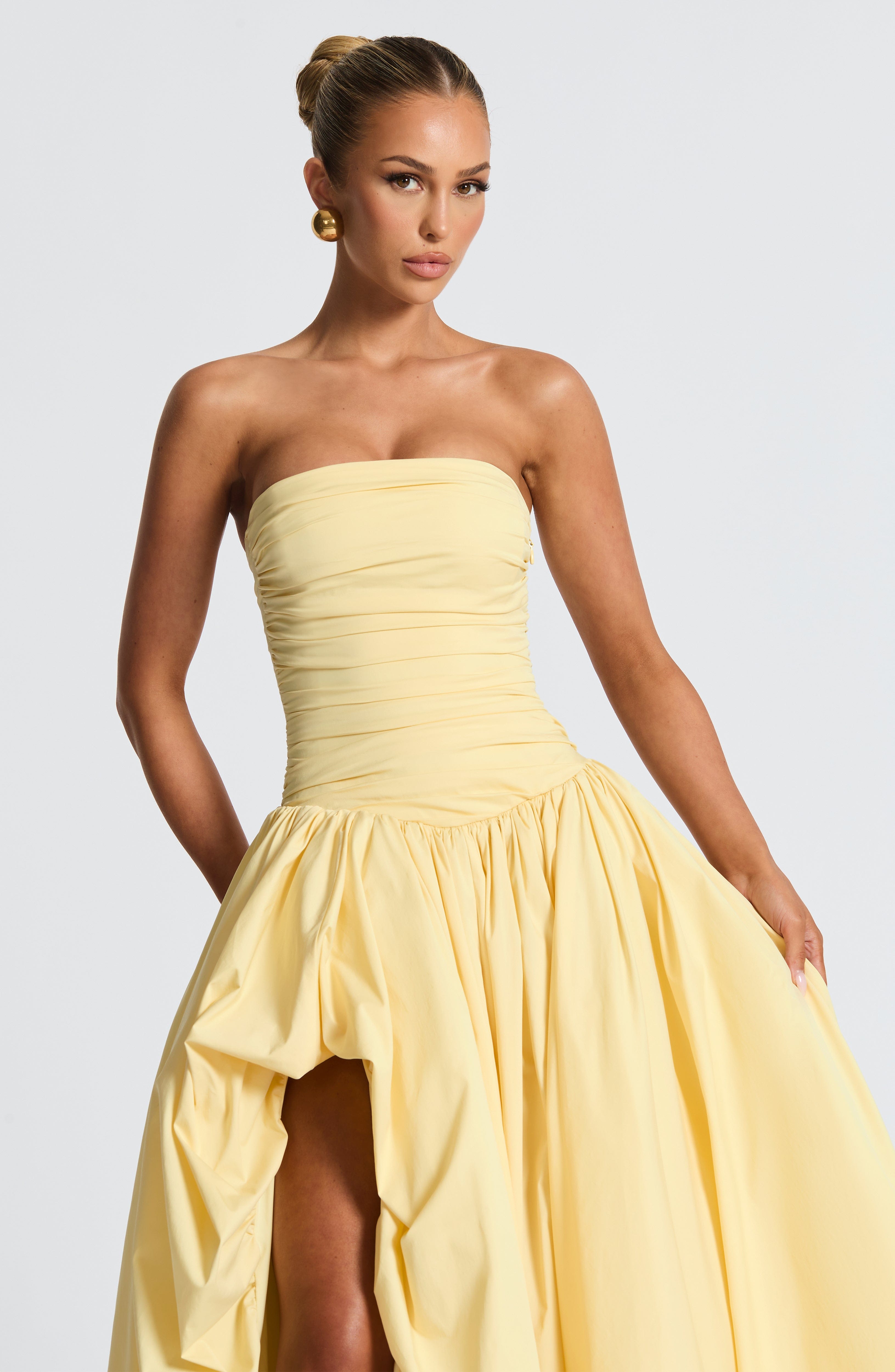 ÉLOÏSE | Elegantes Maxi Kleid mit Puffrock – Lemon