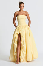 ÉLOÏSE | Elegantes Maxi Kleid mit Puffrock – Lemon