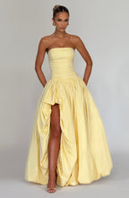 ÉLOÏSE | Elegantes Maxi Kleid mit Puffrock – Lemon