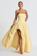 ÉLOÏSE | Elegantes Maxi Kleid mit Puffrock – Lemon