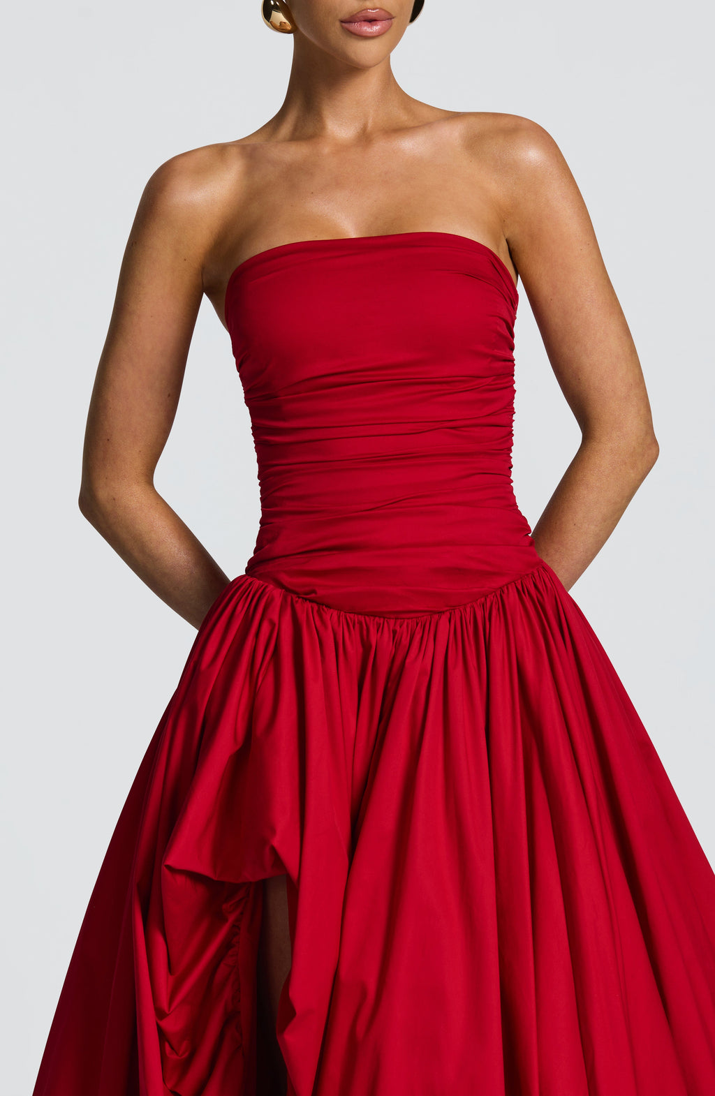 ÉLOÏSE | Elegantes Maxi Kleid mit Puffrock – Rot