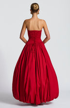 ÉLOÏSE | Elegantes Maxi Kleid mit Puffrock – Rot