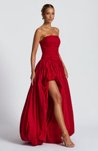 ÉLOÏSE | Elegantes Maxi Kleid mit Puffrock – Rot