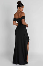 AURÉLIE | Elegantes Maxi Abendkleid – Schwarz