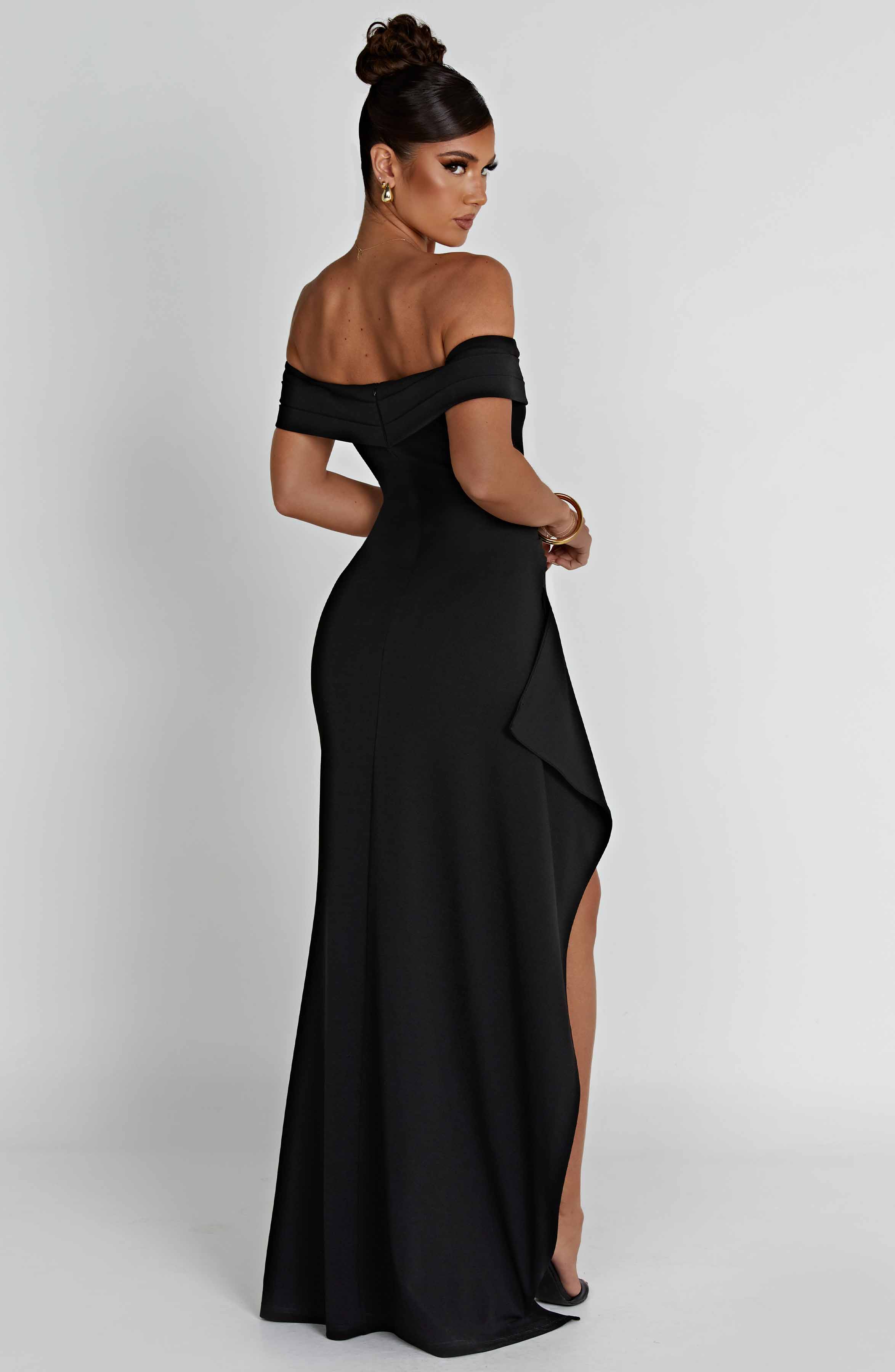 AURÉLIE | Elegantes Maxi Abendkleid – Schwarz