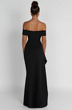 AURÉLIE | Elegantes Maxi Abendkleid – Schwarz