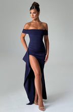 AURÉLIE | Elegantes Maxi Abendkleid – Marineblau