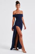AURÉLIE | Elegantes Maxi Abendkleid – Marineblau