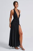 AMÉLIA | Elegantes Maxi Kleid – Schwarz