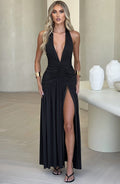 AMÉLIA | Elegantes Maxi Kleid – Schwarz