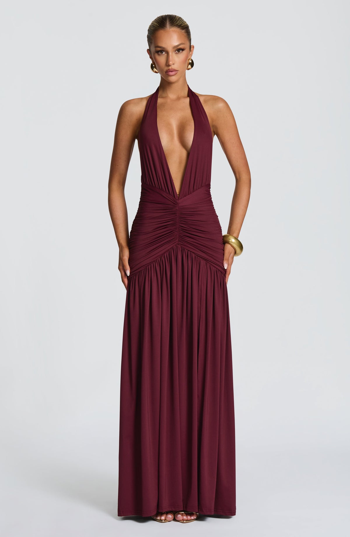 AMÉLIA | Elegantes Maxi Kleid – Cherry Lacquer