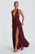 AMÉLIA | Elegantes Maxi Kleid – Cherry Lacquer