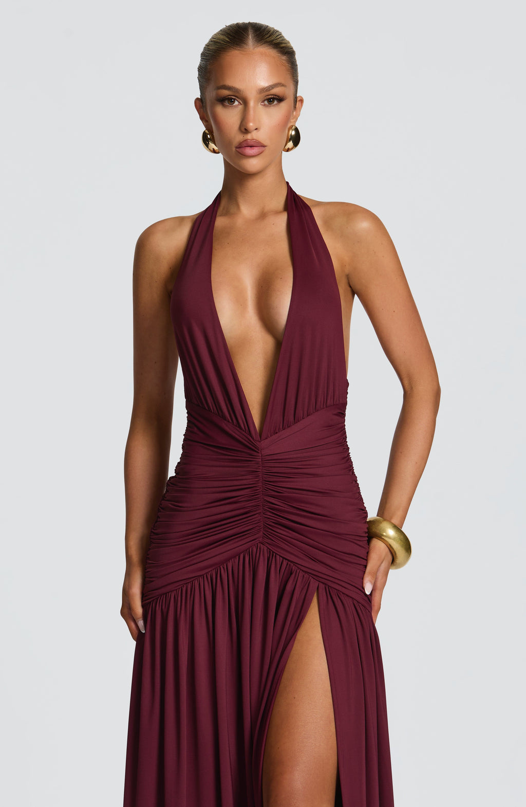 AMÉLIA | Elegantes Maxi Kleid – Cherry Lacquer