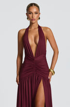 AMÉLIA | Elegantes Maxi Kleid – Cherry Lacquer