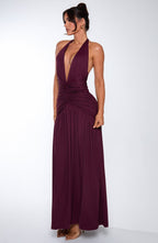 AMÉLIA | Elegantes Maxi Kleid – Cherry Lacquer