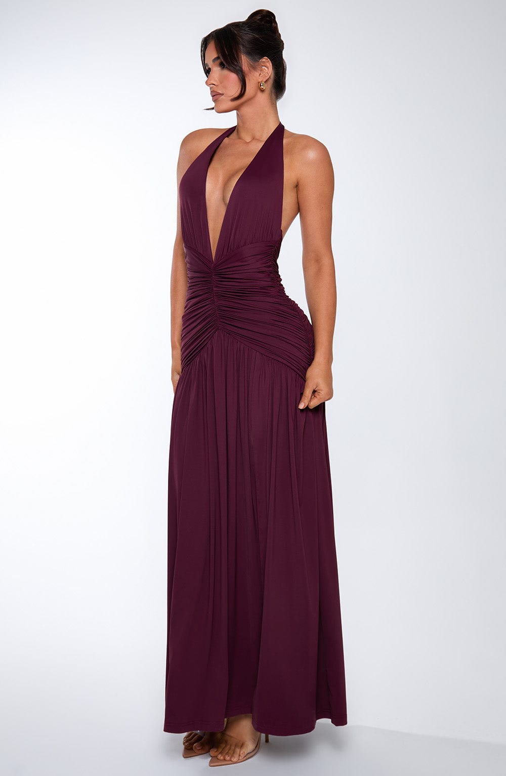 AMÉLIA | Elegantes Maxi Kleid – Cherry Lacquer