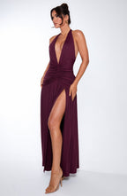 AMÉLIA | Elegantes Maxi Kleid – Cherry Lacquer